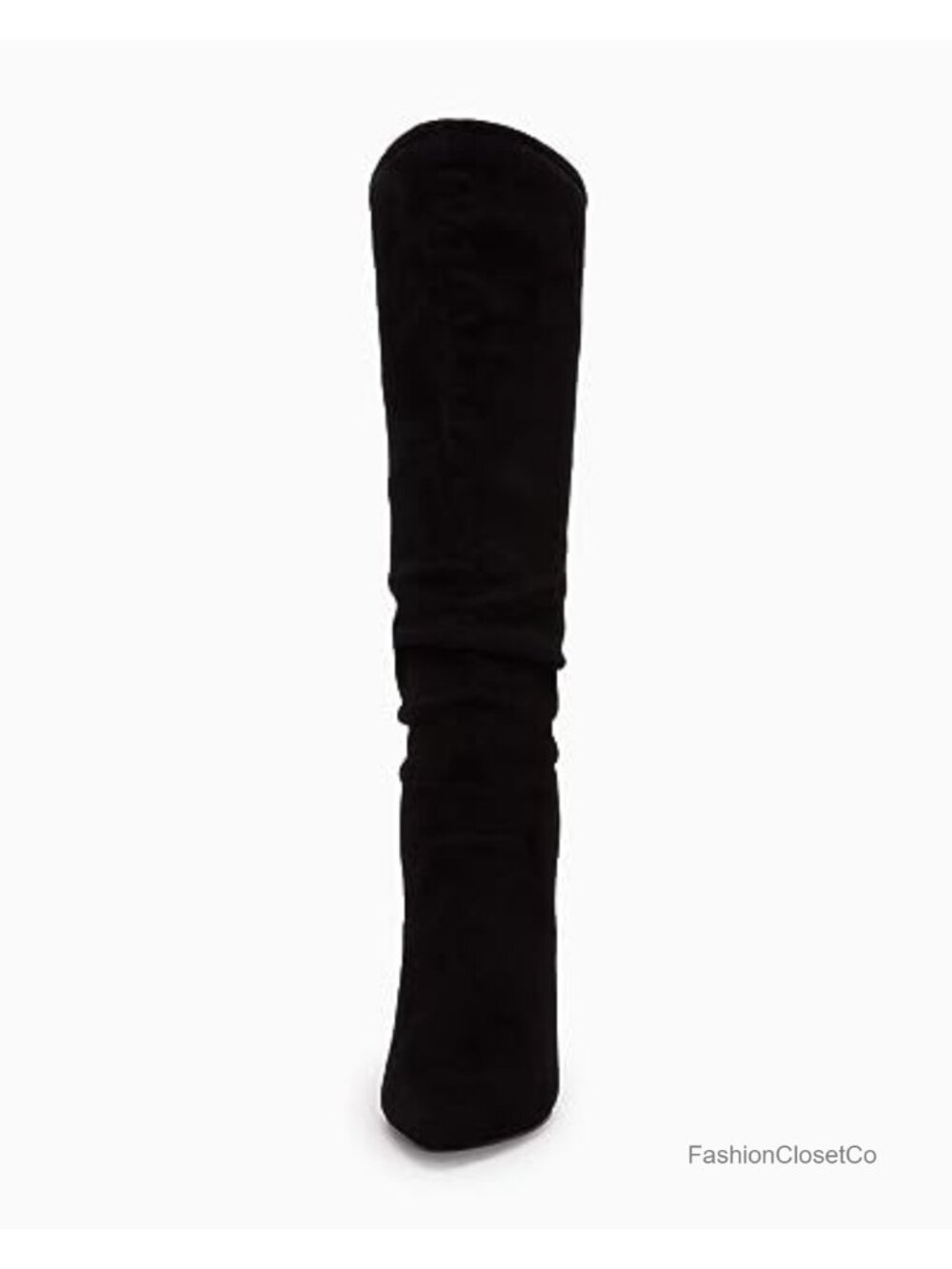 Women's Slouchy Knee High Boots Wide Calf Kitten Heel Faux Suede Winter Shoes - Picture 5 of 6
